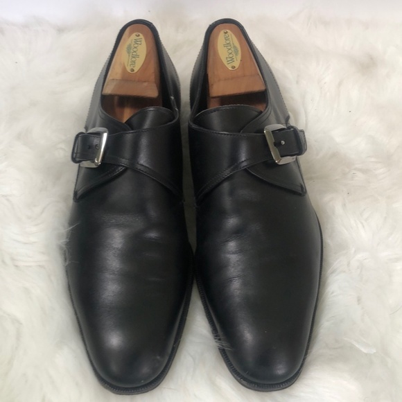 Salvatore Ferragamo Authentic Mens Black Leather Monk Strap Dress Shoes Size 8.5 main image 5